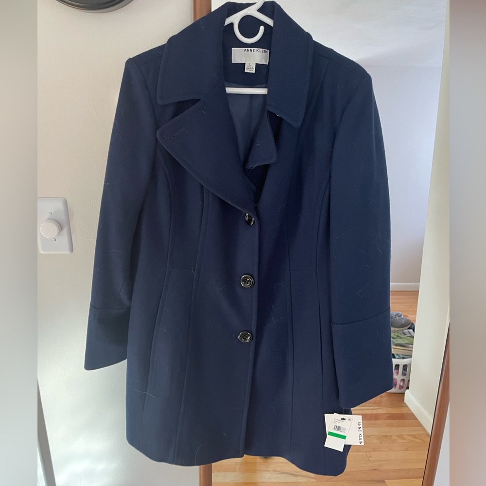 Navy wool blend Anne Klein pea coat